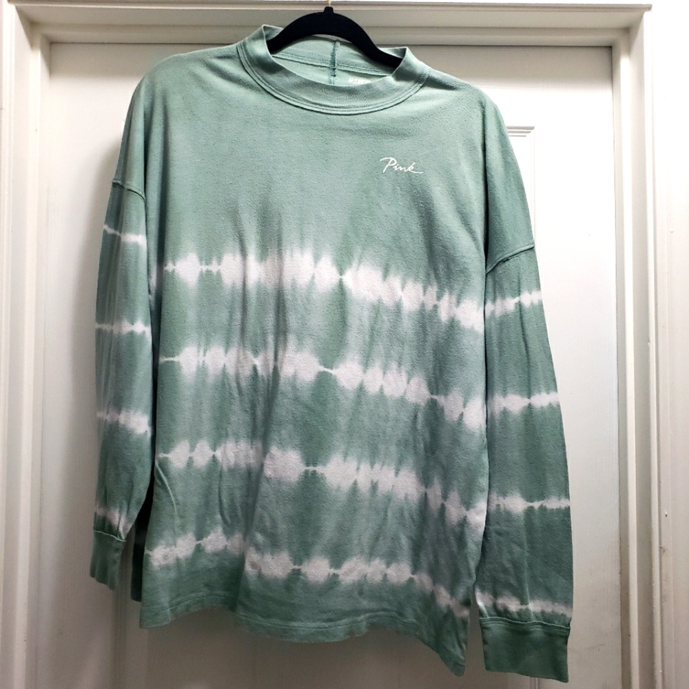 Victoria’s Secret tie dye Love Pink long sleeve pullover sweatshirt shirt Top M